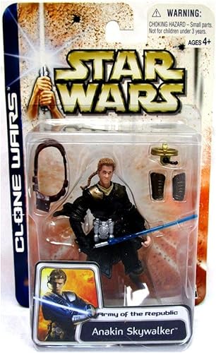 Star Wars Figura de acción de Anakin Skywalker (piloto de cazas estelares) de Clone Wars