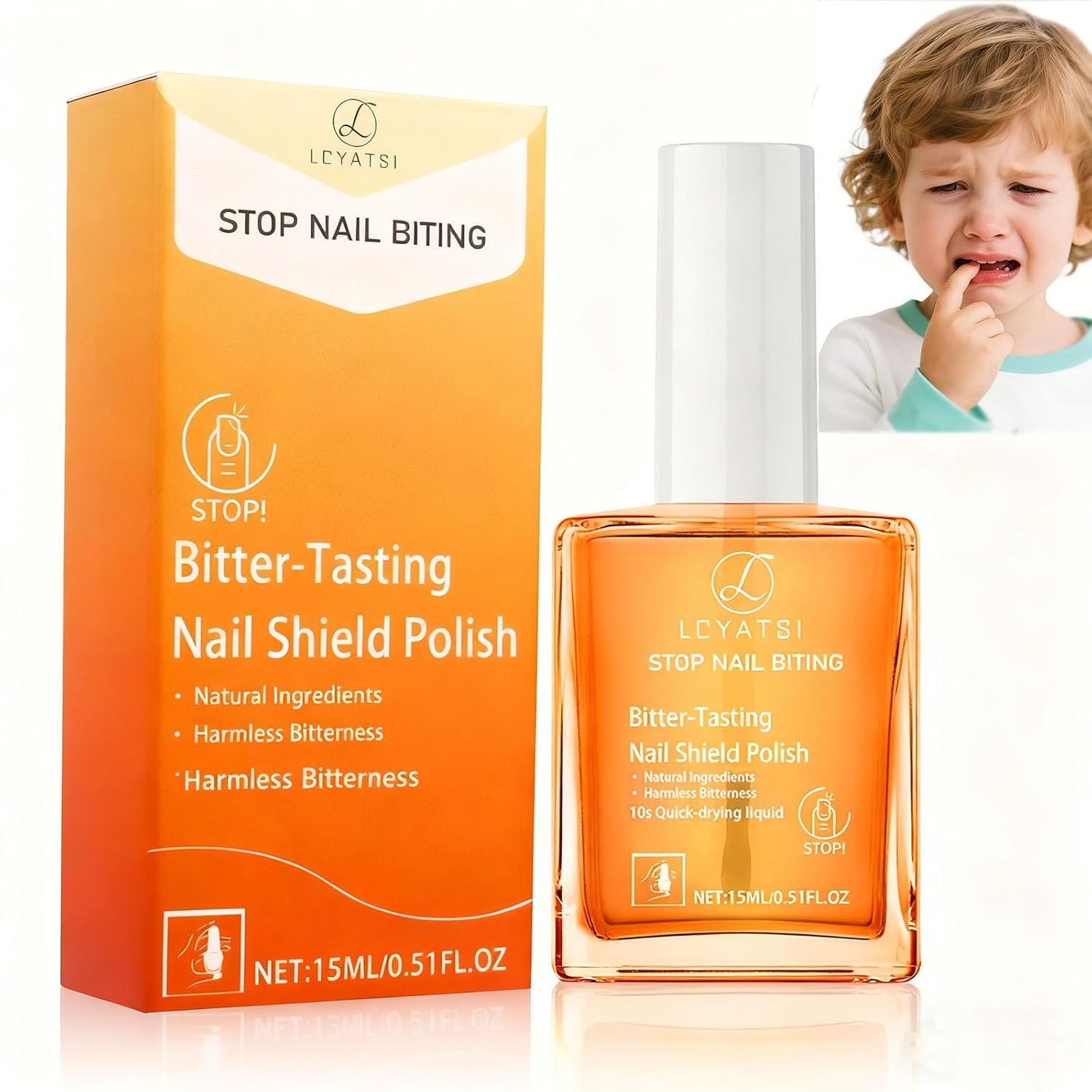 Nail Biting Treatment for Kids, Nail Biting Prevention,Thumb Sucking Deterrent, Bitter Nail Polish for kids & Adults,Quick Drying & Long lasting,Promote Healthy Nail Growth(0.5 fl oz)