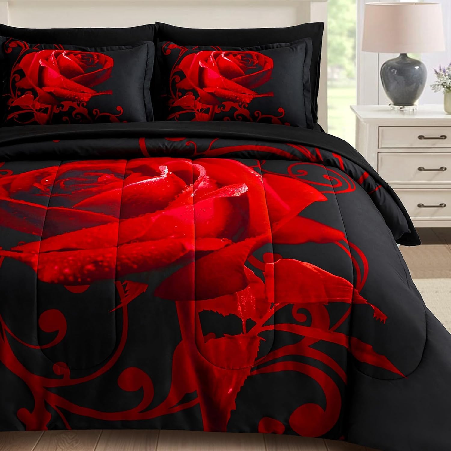 WONGS BEDDING Rose Schmusetuch Set Cal King