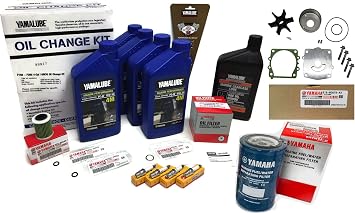 PWC Parts Co YAMAHA 2006+ F150 F150XB Oil Change Lower Unit Gear Lube Spark Plugs Fuel Filter Water Separator Maintenance Kit