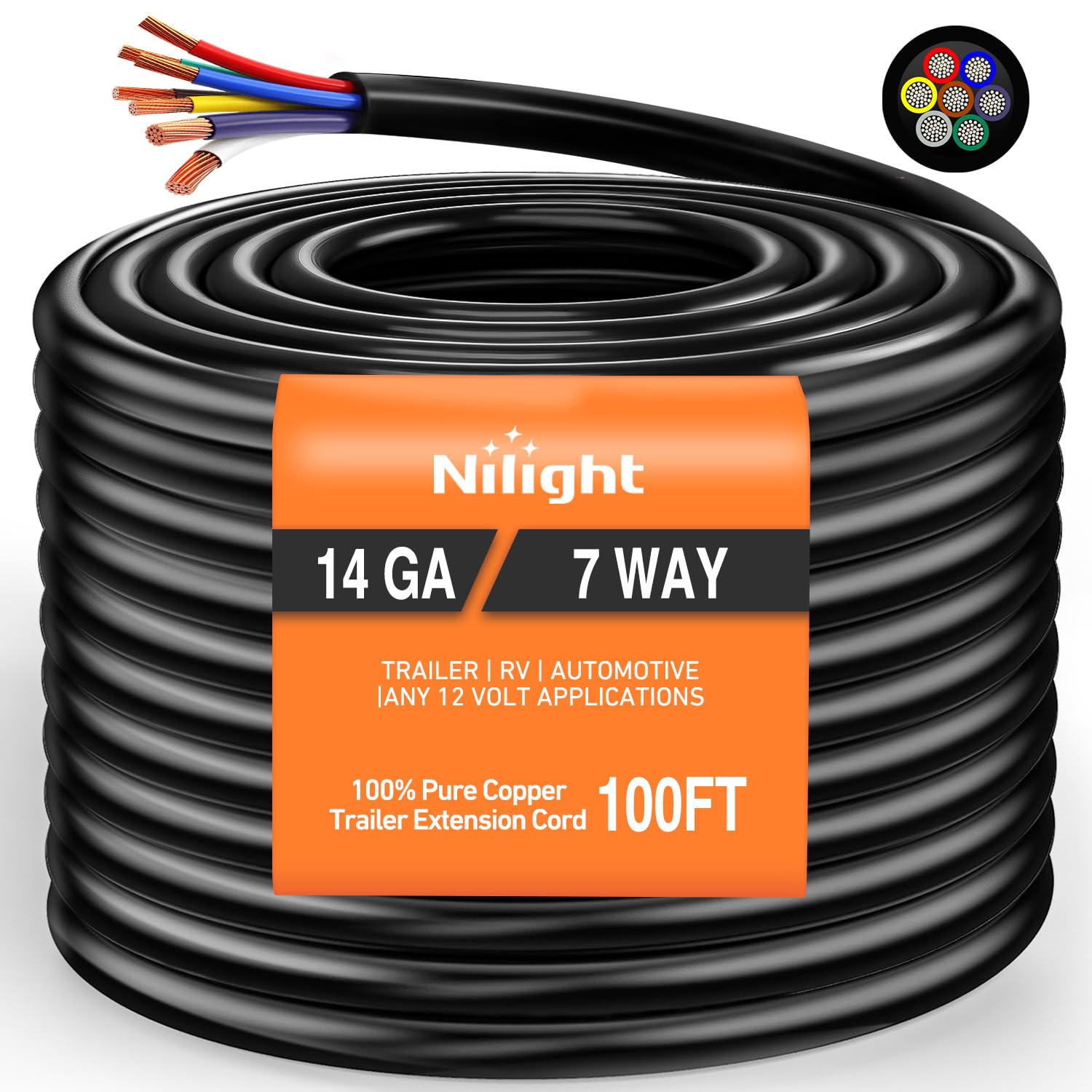 Nilight 7 Way Trailer Junction Box Weatherproof Color-Coded Studs — Amazon image 16
