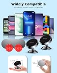 【2-PACK】Magnetic Phone Holder Car, [ 360°Rotating ] Hands-Free Car Phone Holder, [ Strong Magnet ] Universal Dashboard Magnetic Cell Phone Holder Car for iPhone GPS Samsung & other Cell Phones, Black