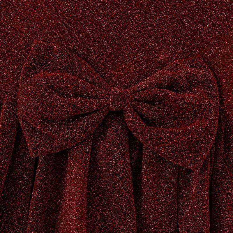 Buy & Try by Dharmikaay Girl's Korean Zari Lycra Frock Dress for Girls Short Frock Baby Princess Western Dresses| Stylish Fancy Kids Clothing for Festival, Fashion (2-3 Years) Maroon - Image 6 thumbnail