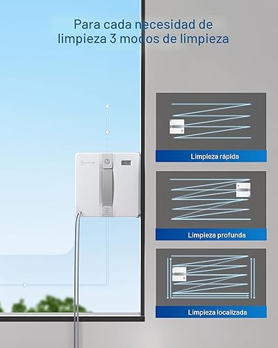 Miniatura 8 de ECOVACS WINBOT Mini robot de limpieza de ventanas, diseño compacto, boquillas dobles con rociador ultrasónico, sistema de protección de 9 etapas,
