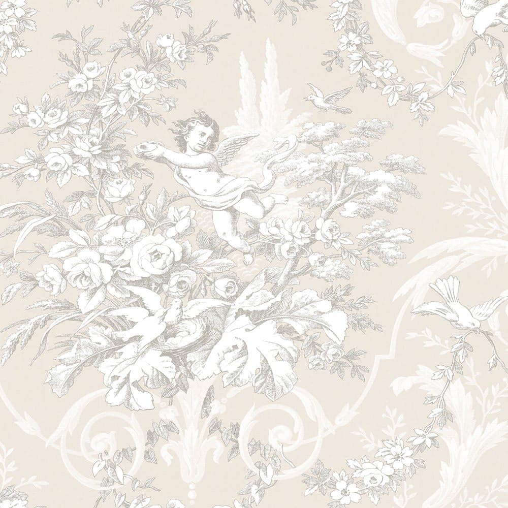 Norwall CH22540 Fabric Toile Wallpaper