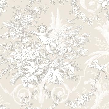 Norwall CH22540 Fabric Toile Wallpaper