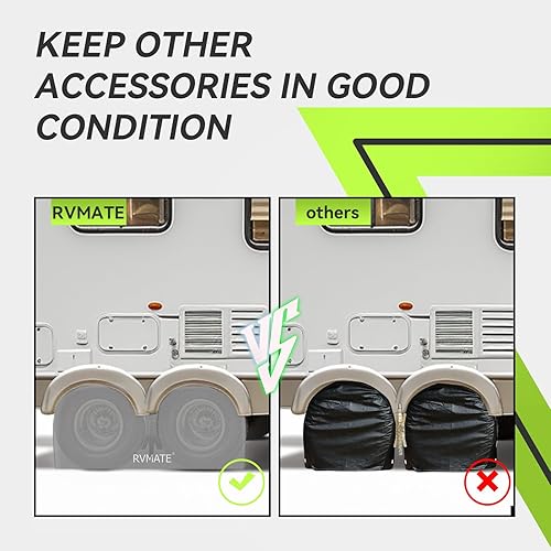 Miniatura 25 de RVMATE Fundas para neumáticos de caravana, cubierta de rueda de doble eje (paquete de 2) se adapta a neumáticos de 30 a 33 pulgadas de diámetro