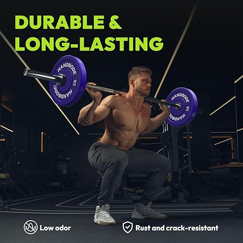 Miniatura 9 de Rubber Weight Plates, Olympic Bumper Plate Set 2-Inch, 45100  110160190260300 lb Barbell Weights for Home Gym, Colored Standard Strength Training