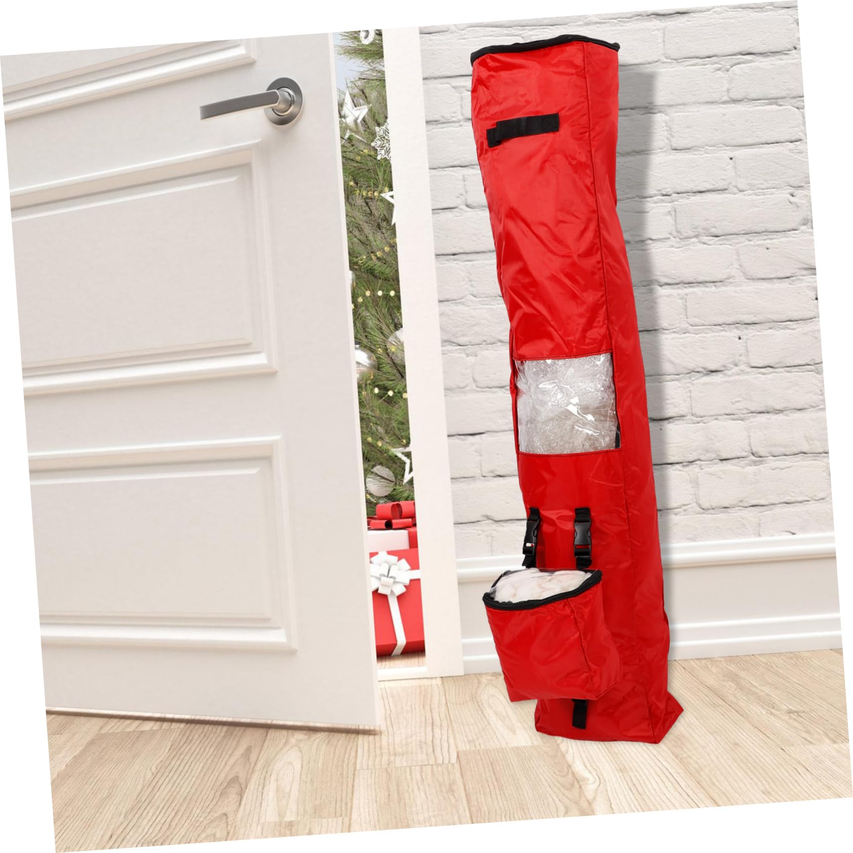 OFFSCH Aufbewahrungsbeutel für Geschenkpapier mit Verstärktem Boden und Reißverschluss Inklusive Kleiner Abnehmbarer Tasche für Bänder und Zubehör Platzsparend und Leicht Transportierbar