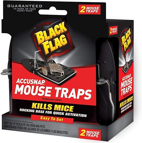 Black Flag AccuSnap - Trampa para ratones, fácil de instalar, 2 unidades