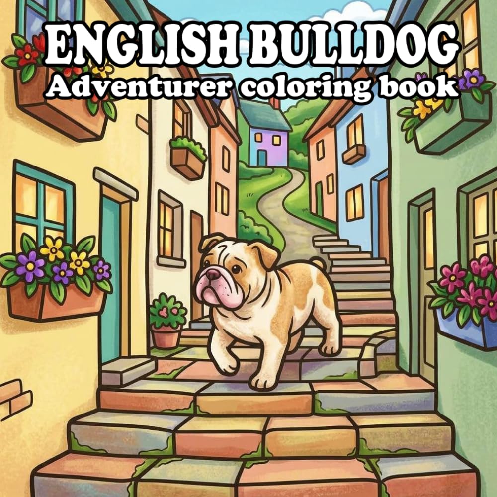The Adventurer english bulldog Coloring Book: 60 Cozy Adventures Through Forests, Beaches, Mountains & Charming Small Towns