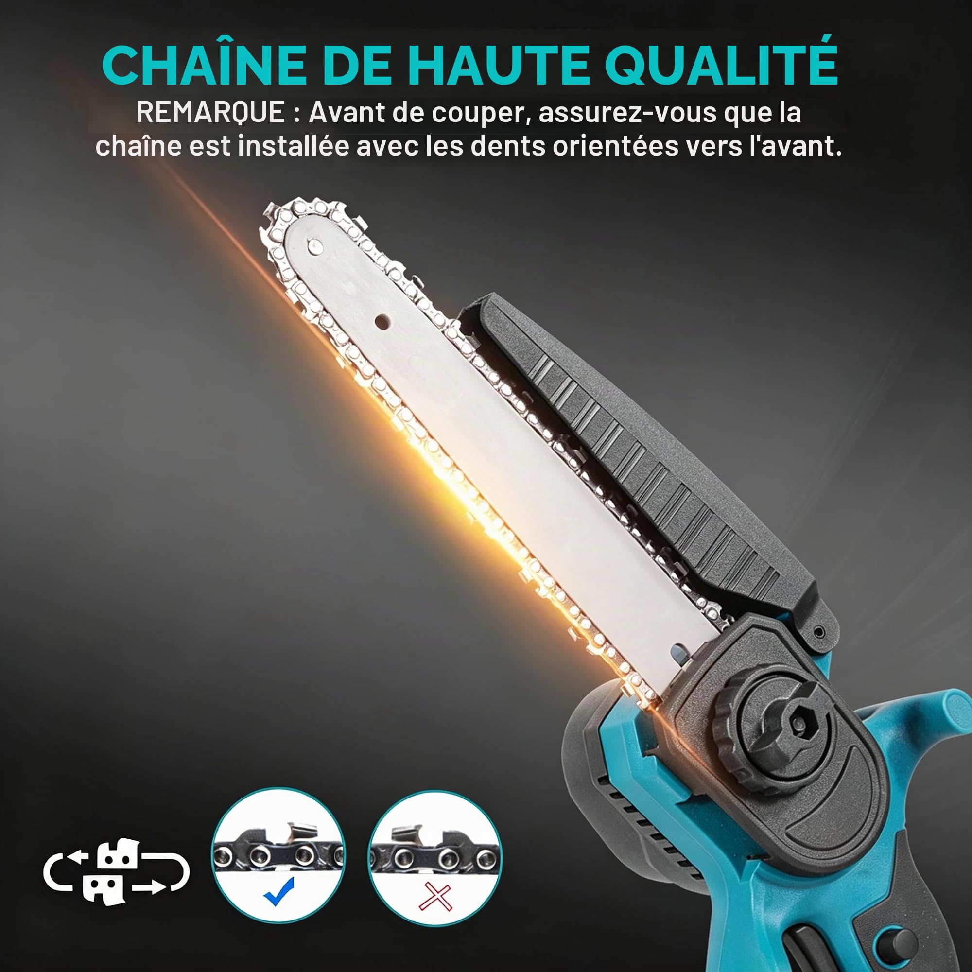 Yofidra 2 en 1 Tronçonneuse Télescopique, 2,4m Perche D'extension | 2 Batteries de 3.0Ah, 8 Pouces Tronçonneuse Électrique Télescopique de Élagage avec Perche Démontable