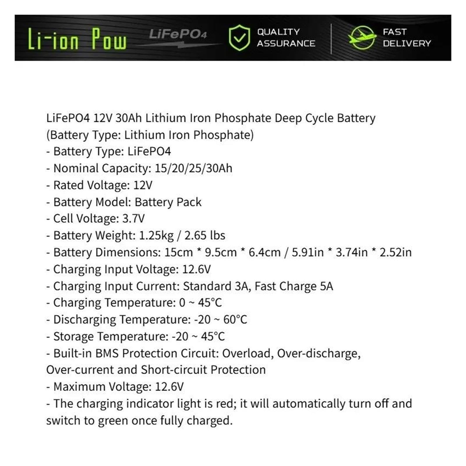 Batteria a ciclo profondo al litio LiFePO4 da 12 V 200 Ah