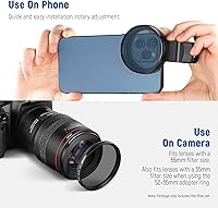 Vista 6 de NEEWER Juego de filtros de efecto NDCPLde 2.165 in con clip de abrazadera para lente de cámara de teléfono móvil, polarización ND32 6 Point Star 4