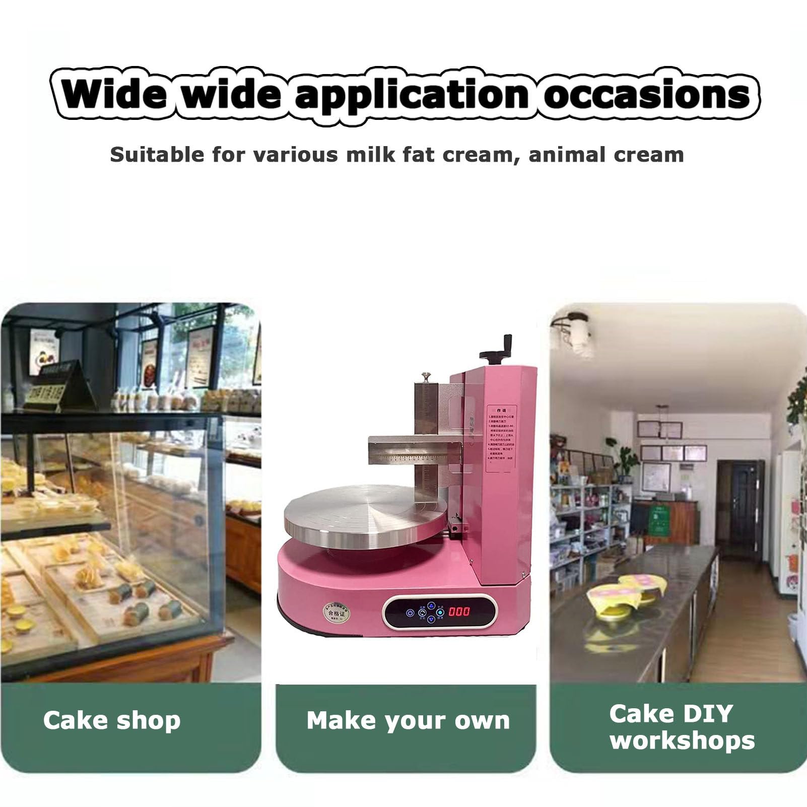 Máquina automática portátil de decoración de pasteles, herramienta ajustable para glaseado de pasteles de 4 a 12 pulgadas, raspador de glaseado de pasteles de cumpleaños