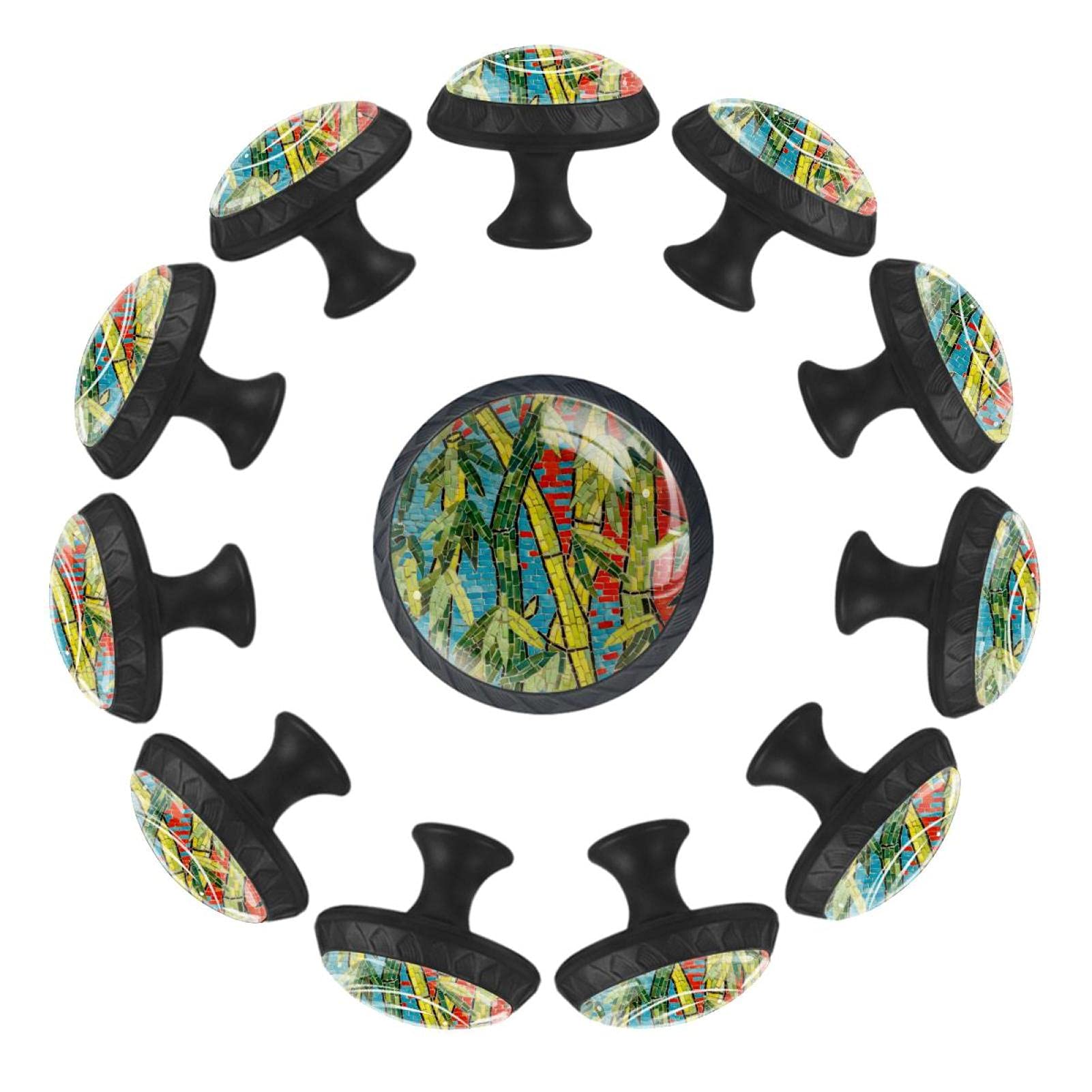 Boutons de tiroir pour crèche et salle de jeux en bambou et céramique ronde 35 mm