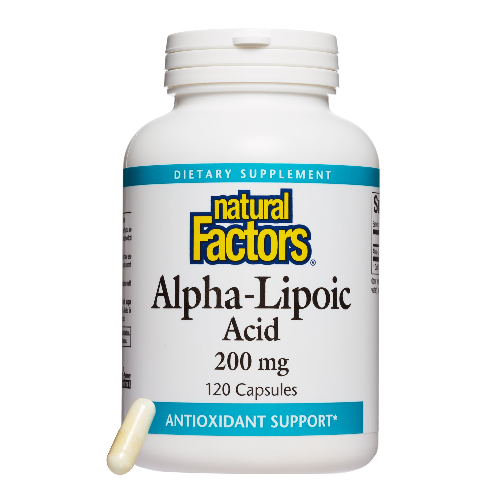Natural FactorsAlpha-Lipoic Acid 200 mg, Antioxidant Support, 120 Capsules