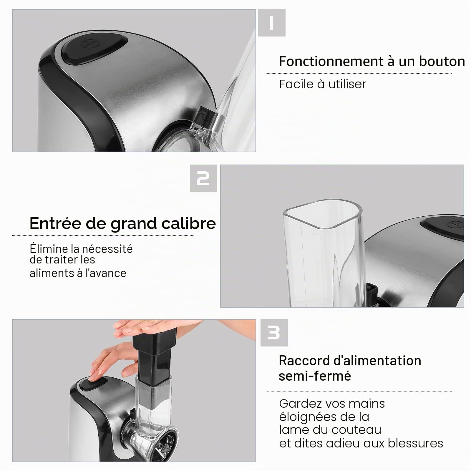 Râpe à Légumes Automatique Electrique Râpe Légumes Râpe à Légumes Râpe Electrique avec 5 Lames Coniques 150W Râpe Electrique avec Commande à Un Bouton