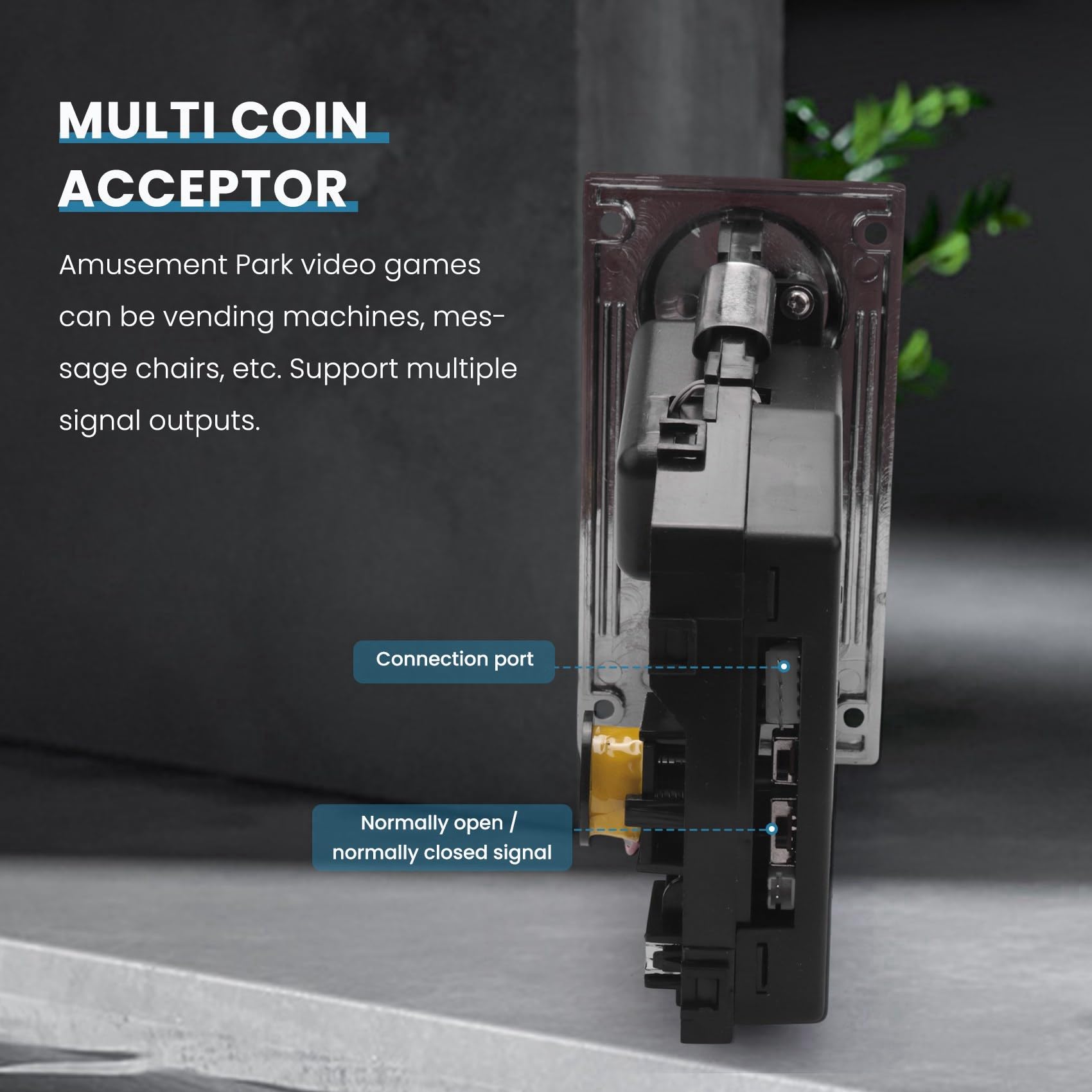 3X Aceptador de Monedas MúLtiples MáQuina Expendedora de Selector de Monedas ElectróNicas con Puerto 4P Enrollable ElectróNico, Canje de Boletos de Juego de Arcade