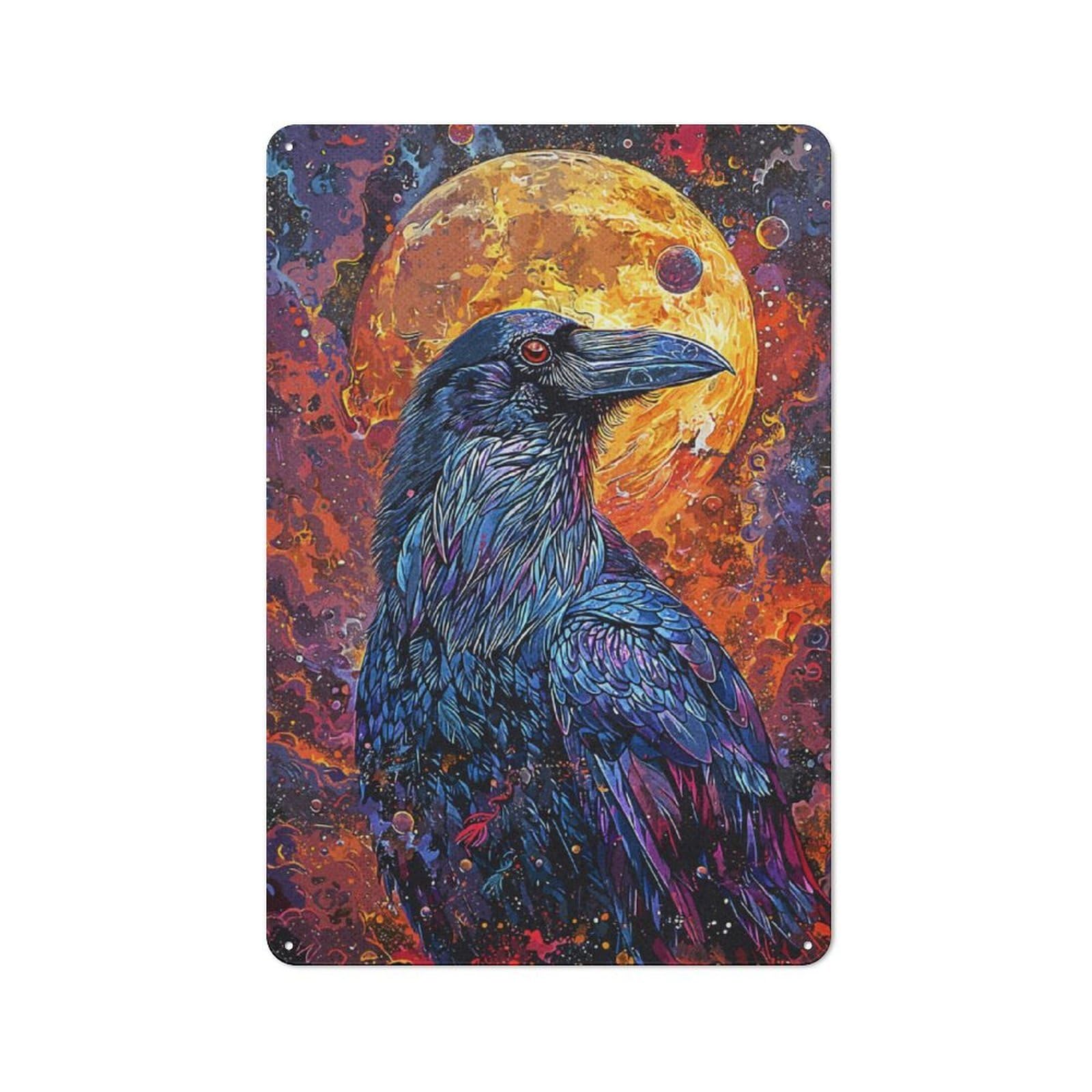 Junmoney Crow Space Vintage Printed Metal Sign 30X20cm For Workshop Wall, A Decorative Gift For A Newly Furnished Workshop