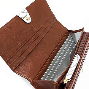 Amazon.co.jp: [カルクル] 花柄型押し カブセふた長財布 レディース