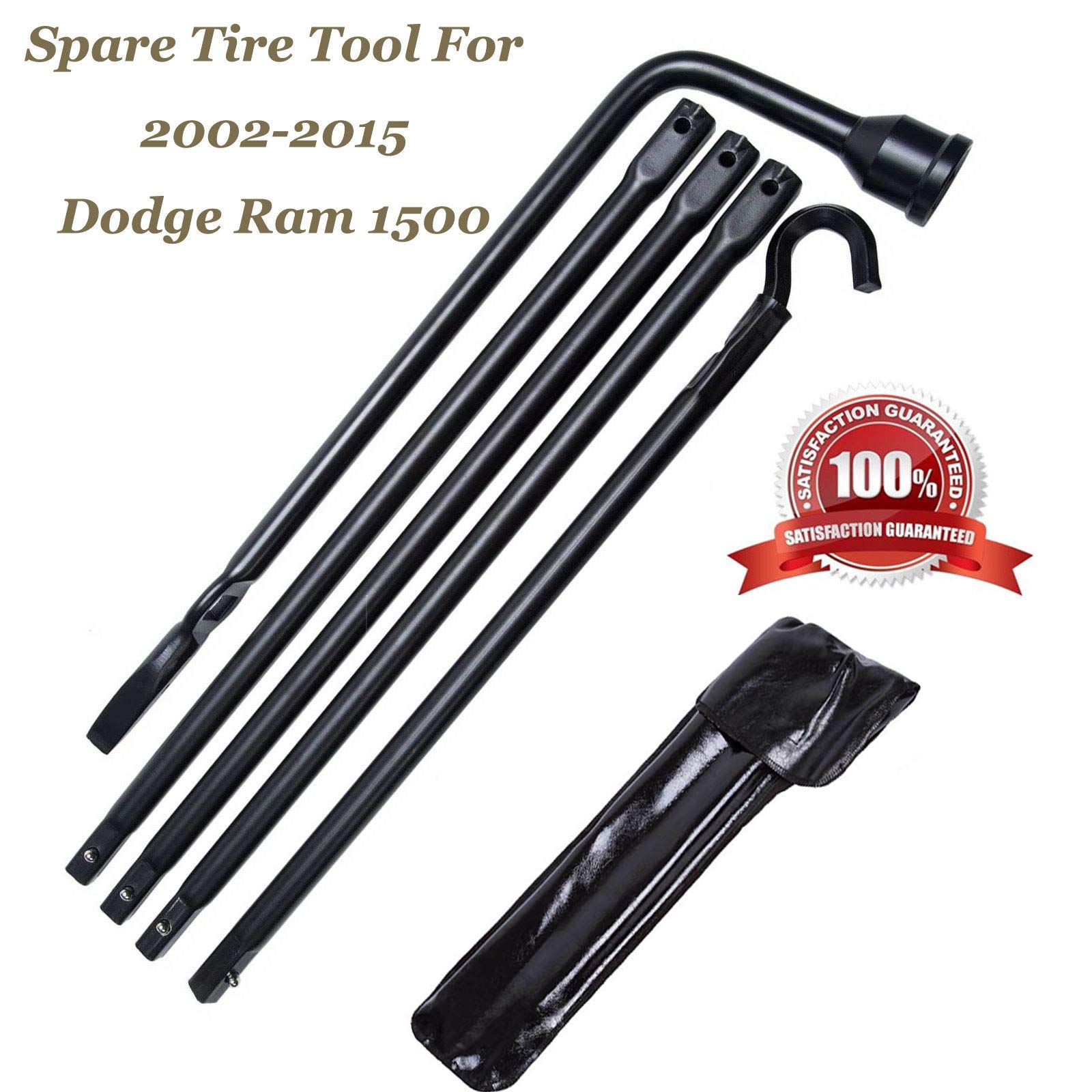 ZhanGe for 2002-2015 Dodge/Ram Lug Wrench Tire with Extension Tool Replacement Kit Spare Jack with Carry Bag Replace Irons Lug Nut Wrench