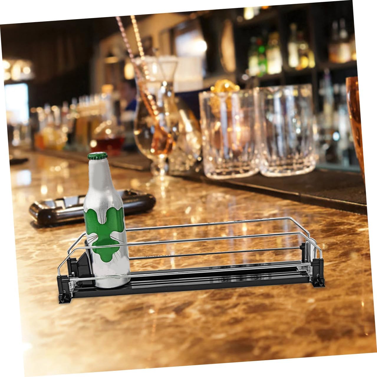 Lurrose 2pcs Automatic Beverage Pusher Can Organizer for Refrigerator Smooth Surface Stable Performance Easy Install Fridge Soda Dispenser Storage