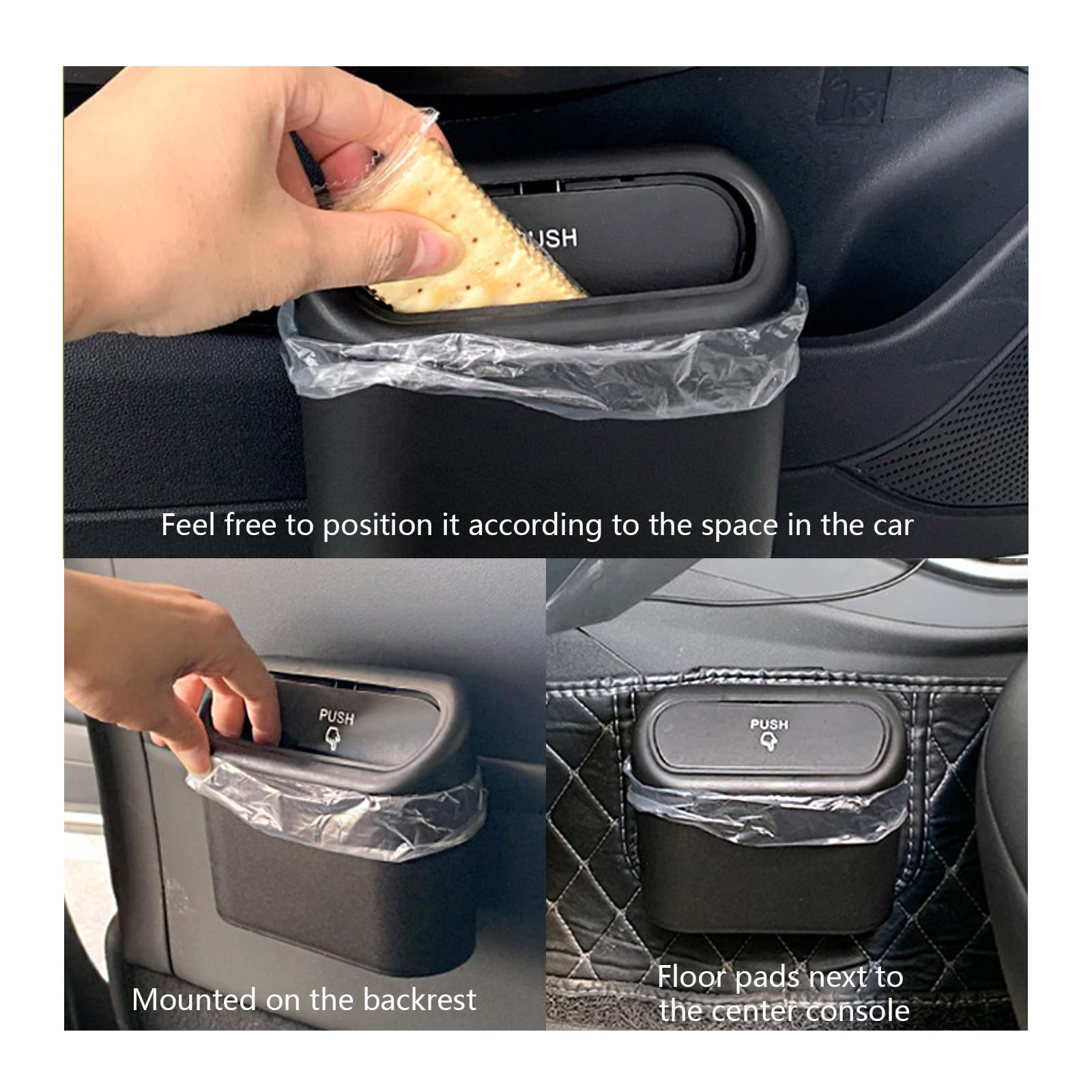 Poubelle De Voiture CGEAMDY Avec Couvercle - Anti-Fuite Rose, Compacte Et Portable Pour Console Ou Porte