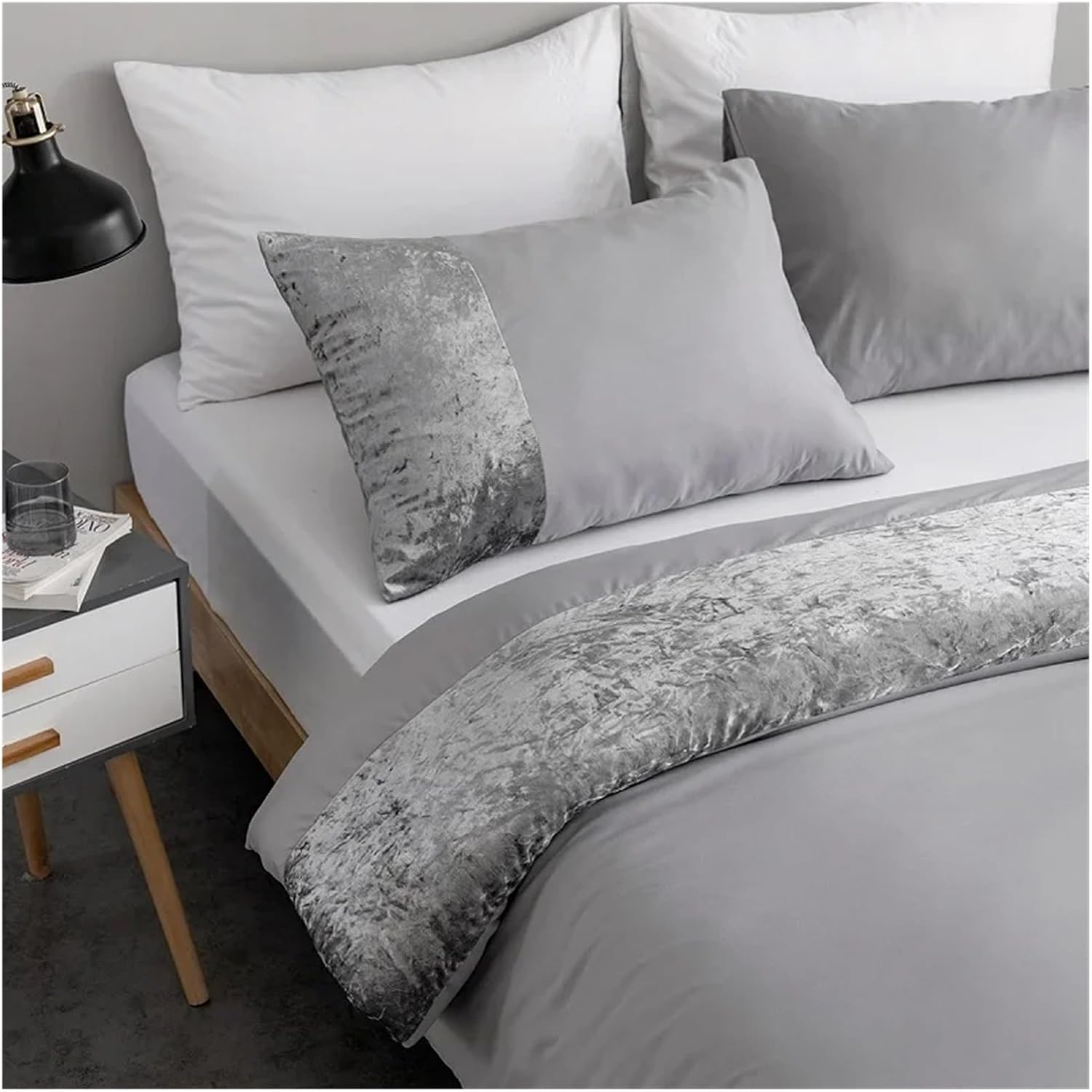 Luxury Velvet Patchwork Bedding Set Home Textile Duvet Cover Pillowcases Autumn Winter Bed Set Bedclothes 4Pcs,Bed