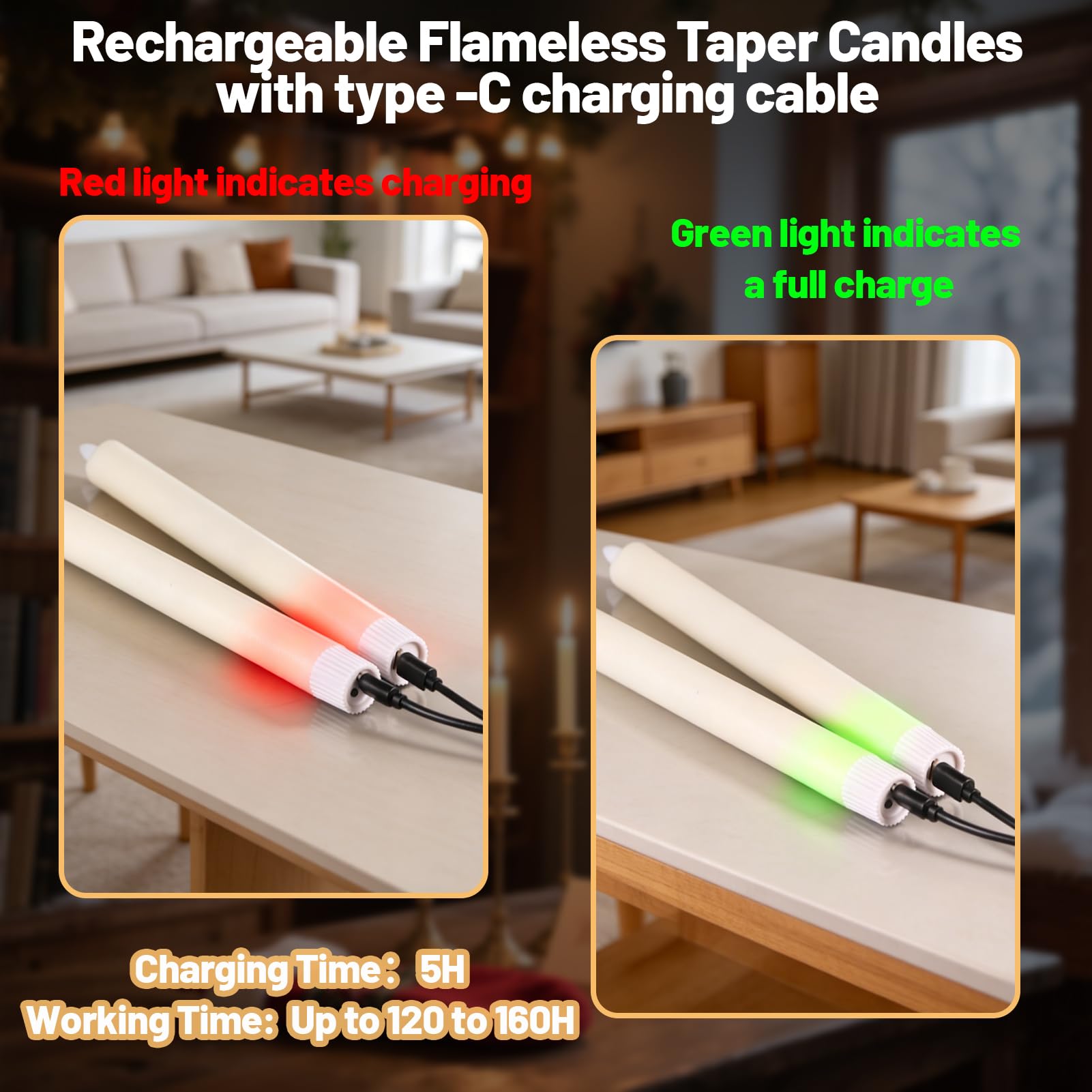 Wondise Velas cónicas recargables sin llama con control remoto y temporizador, velas de cera real que funcionan con pilas, velas LED marfil de 9.6 pulgadas, paquete de 3 velas cónicas para decoración