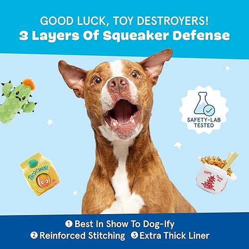 Miniatura 7 de Juguetes que hacen ruido para perros Barkbox  Juguetes interactivos 2 en 1 para masticadores  Juguetes de peluche y bolas para perros