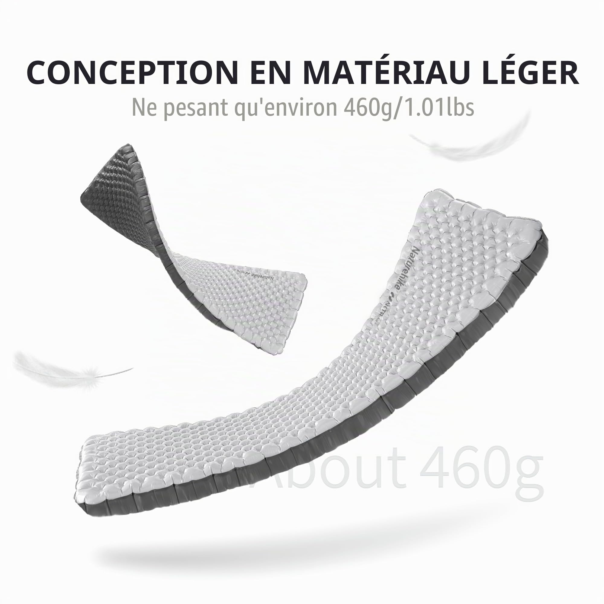 Naturehike Thermal 6,5 R Matelas de Camping résistant au Froid avec parois latérales, 4 Saisons, 10 cm d'épaisseur, Ultra léger, Auto-gonflant, Durable, avec Sac Gonflable