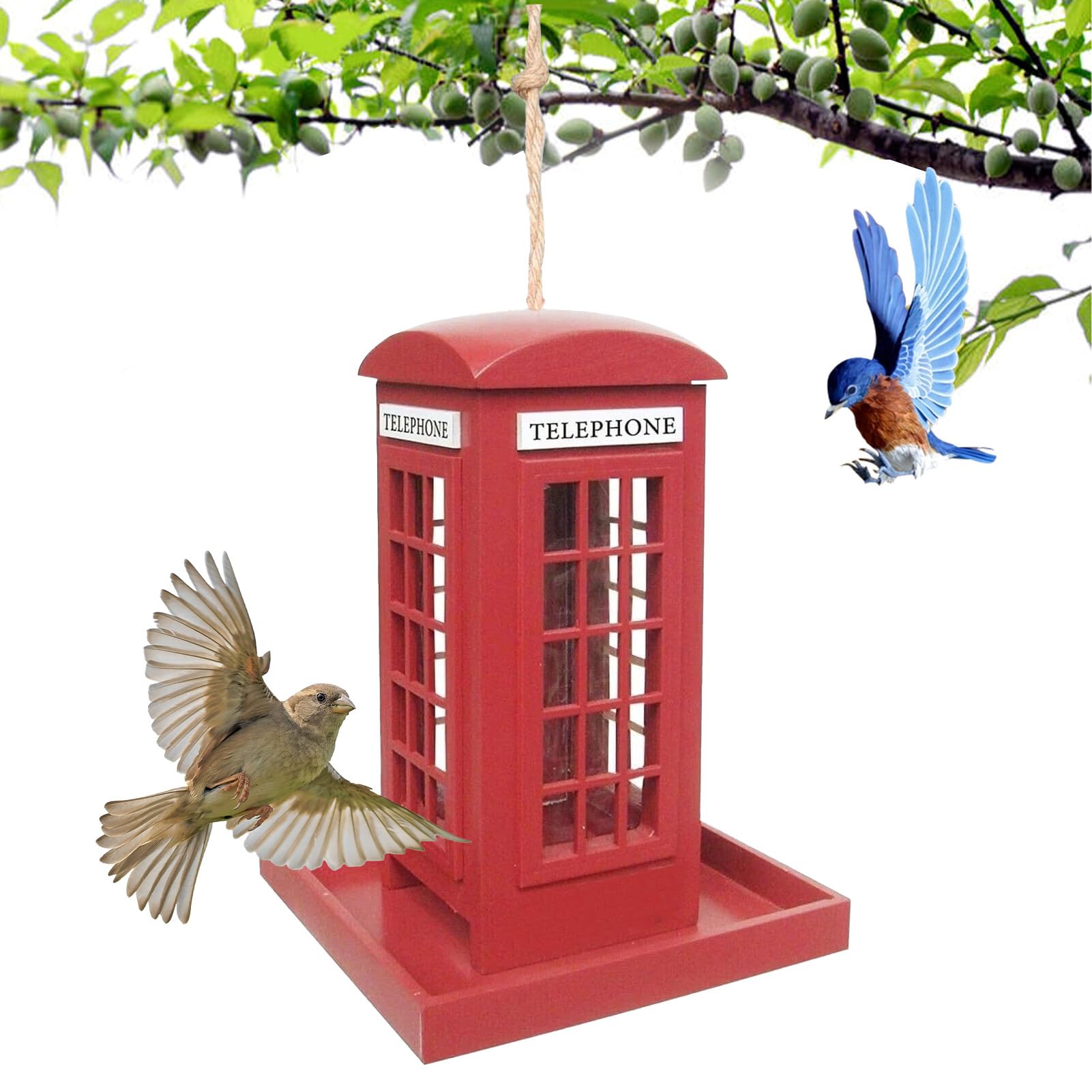 Mangeoire oiseaux du jardin en bois pour partager des moments doux en famille