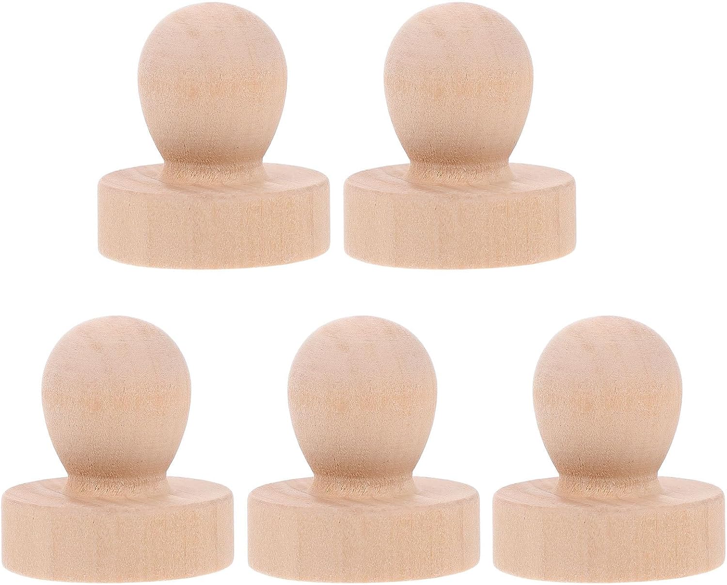 NUOBESTY 5pcs Wooden Stamp Handles DIY Craft Seal Handles for Scrapbooking and Rubber Stamping Tools Accessories
