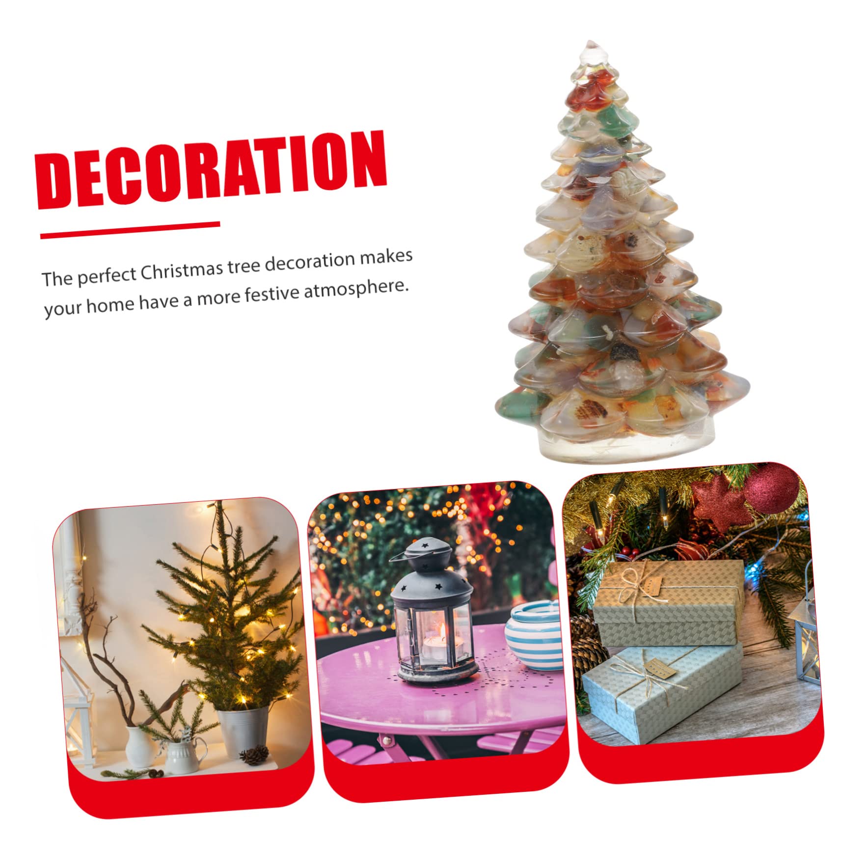 PRETYZOOM 5 Piezas Adornos para Arboles De Navidad Árboles De Mesa Adornos De Navidad Estatuilla del Árbol De Árbol De Epoxi De Mesa Decoración De Navideña Resina Sintética