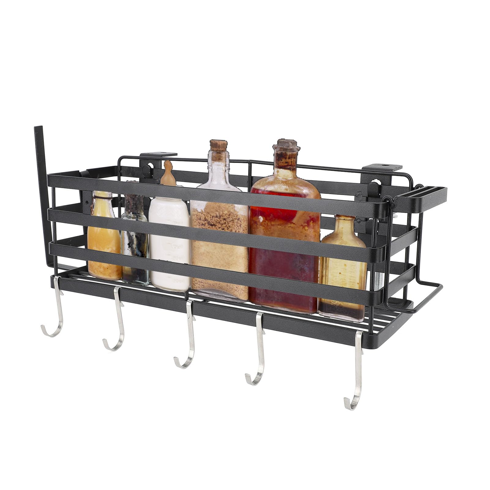 Organizzatore per carrello della piastra di cottura, supporto per riporre accessori per barbecue, portautensili magnetici con portacoltelli e portasciugamani di carta,