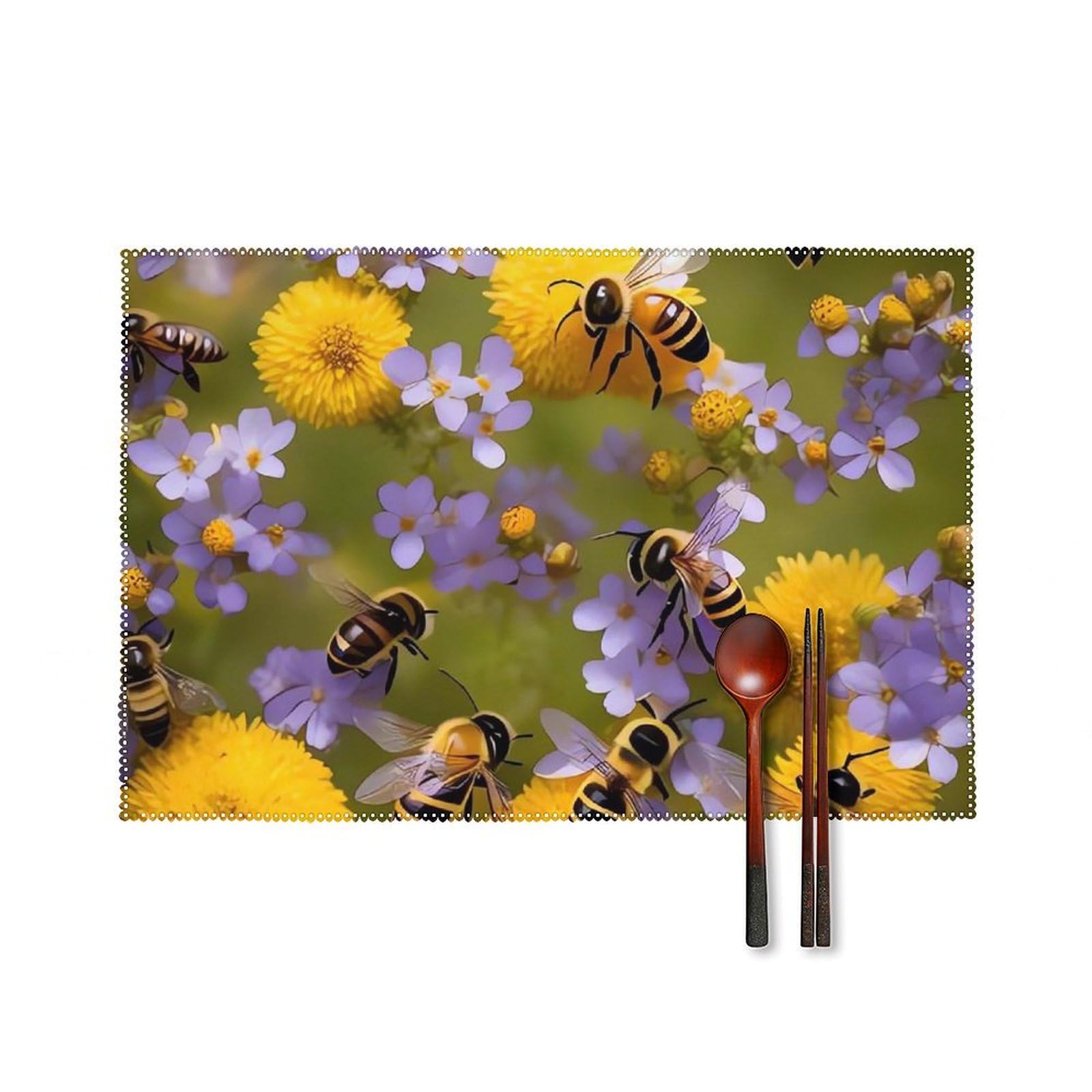 Set de table abeille lot de 6 lavables et antidérapants pour la cuisine