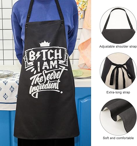 Miniatura 5 de JOYPLUS Delantales de regalo de cumpleaños para mujeres, hombres, hermanos, maridos, delantales de tamaño estándar y delantal de chef de barbacoa