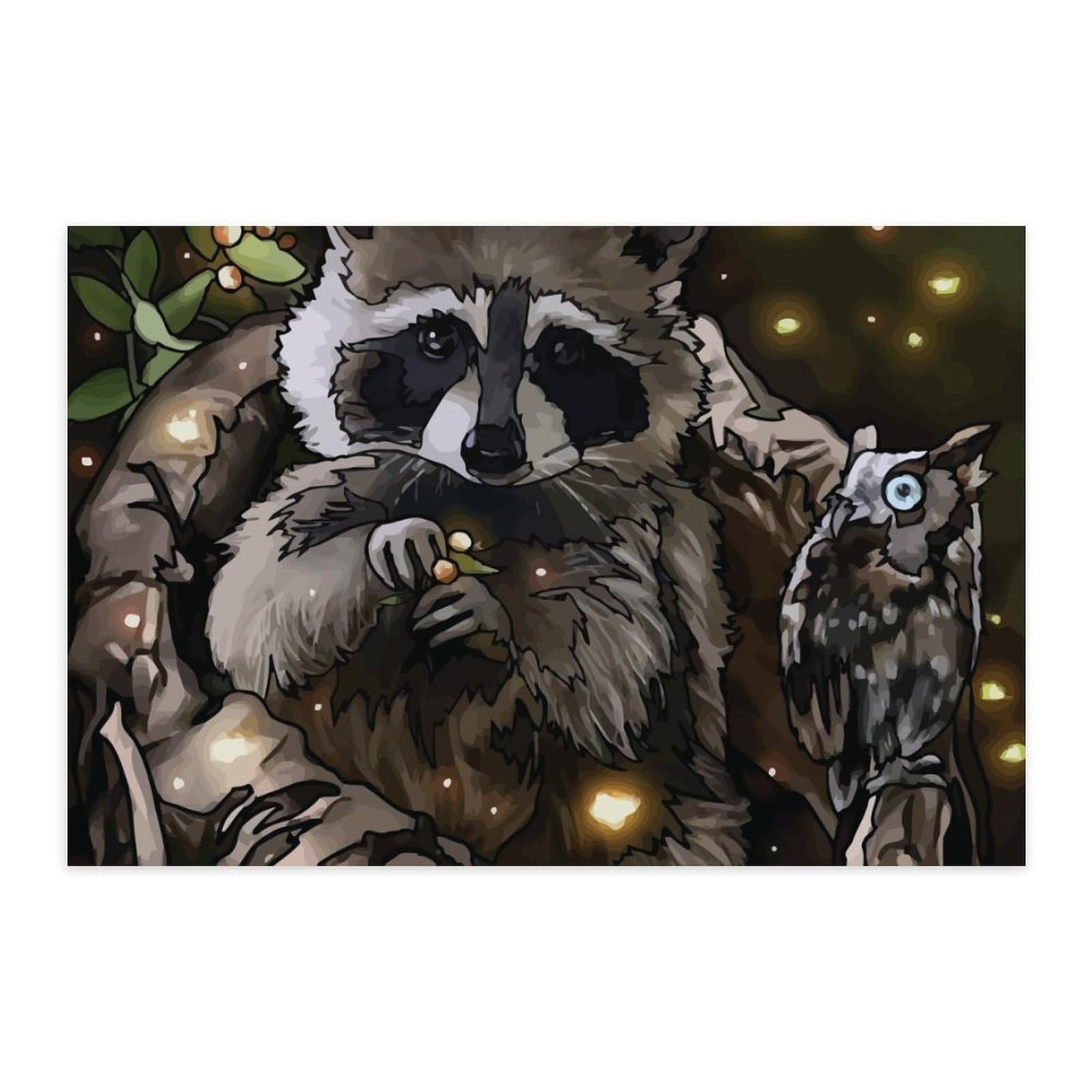 Brown Bear in Forests Fashion Poster Letters Self Adhesive Wall Art Prints Durable and Waterproof Home Decor 30 * 45?cm?