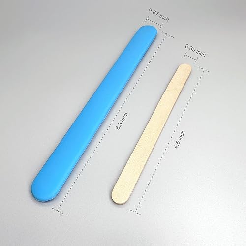 Miniatura 2 de DR. RESIN 4 palitos de silicona reutilizables y 100 palitos de madera natural para mezcla de resina, epoxi, manualidades, pintura, vasos