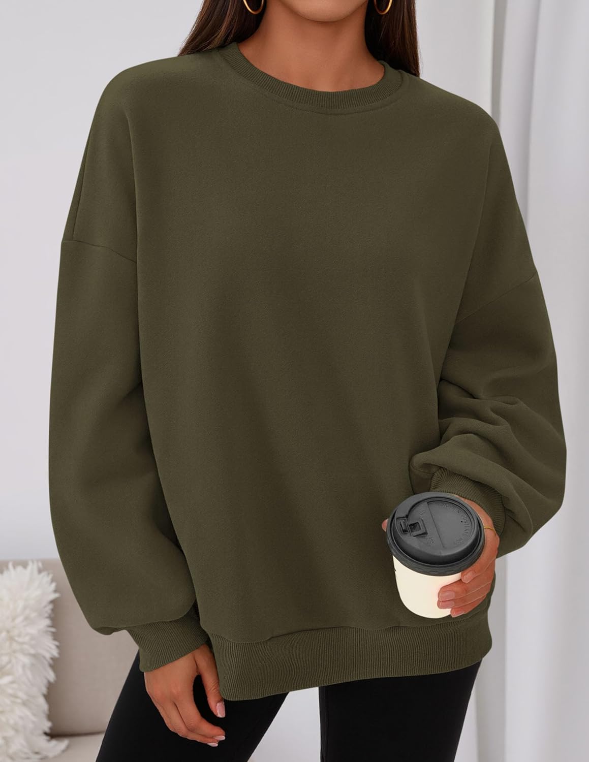 PRETTYGARDEN Sweatshirt for Women Oversized Crewneck Long Sleeve Pullover Fleece Top 2026 Fall Winter Fashion Outfits Clothes - Image 3