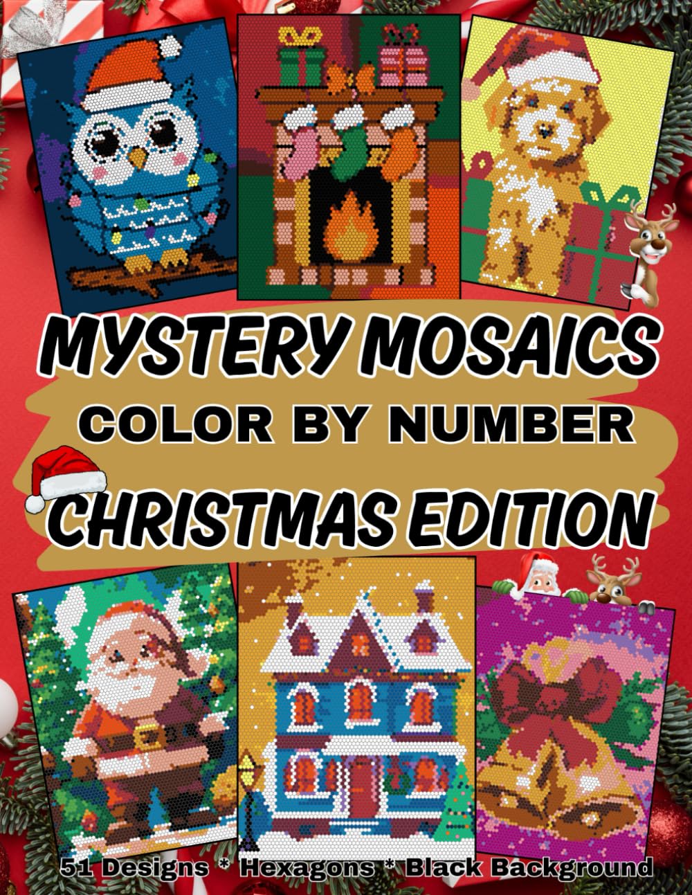 Mystery Mosaics Color By Number: Christmas Edition: A Peaceful Coloring Journey Through 51 Hidden Holiday Mosaics