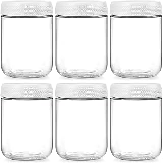 NETANY 6-pack 16oz Glass jars with Airtight Lids, Overnight Oats Contain...