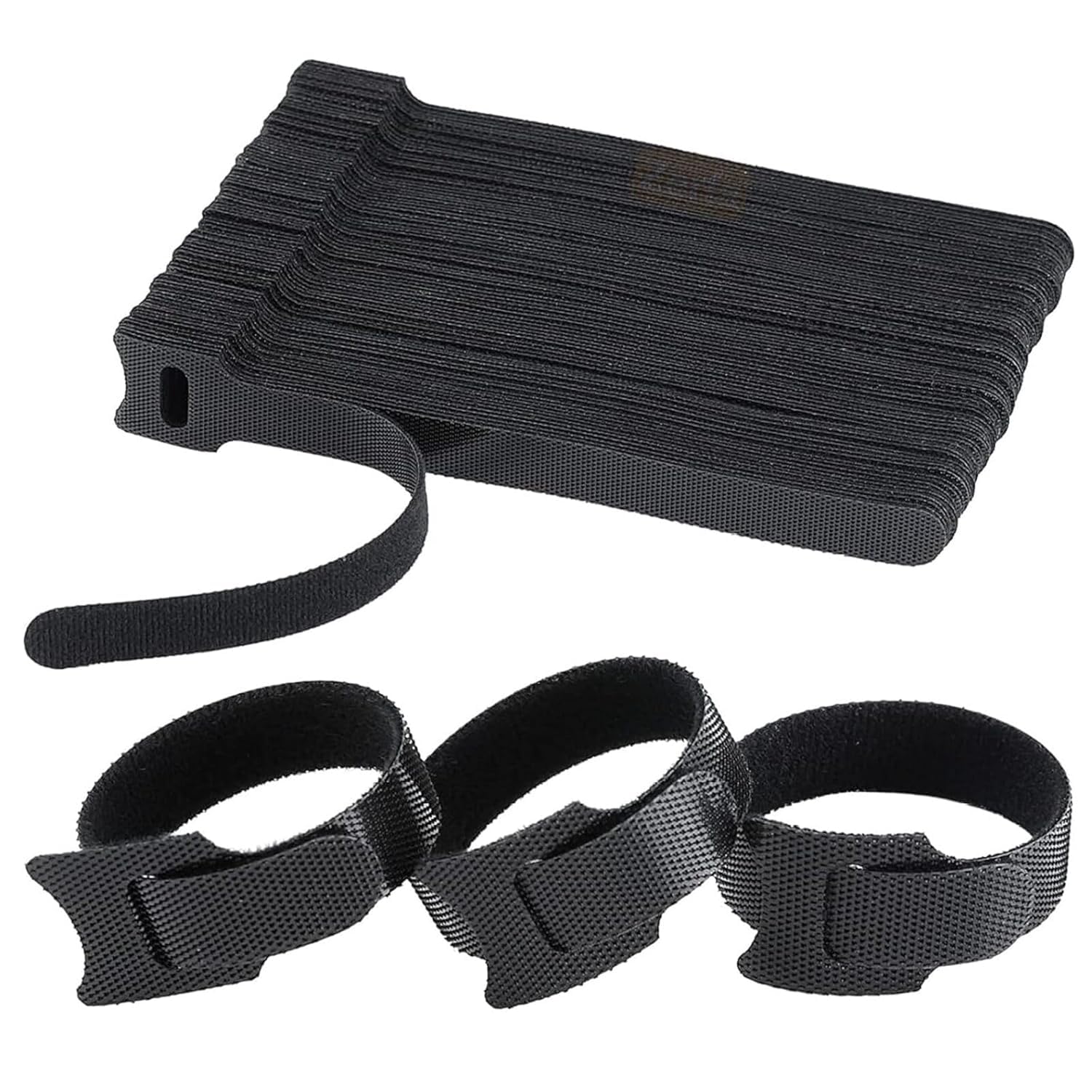 Cable Organizer Straps, Cable Organizer Hook & Loop Tape-Wire/Cord Holder Management Strap Belts, Multipurpose Reusable Cable Ties Wire Organizer for PC, TV, Desk, WFH Accessories (PACK OF 20)-image-5