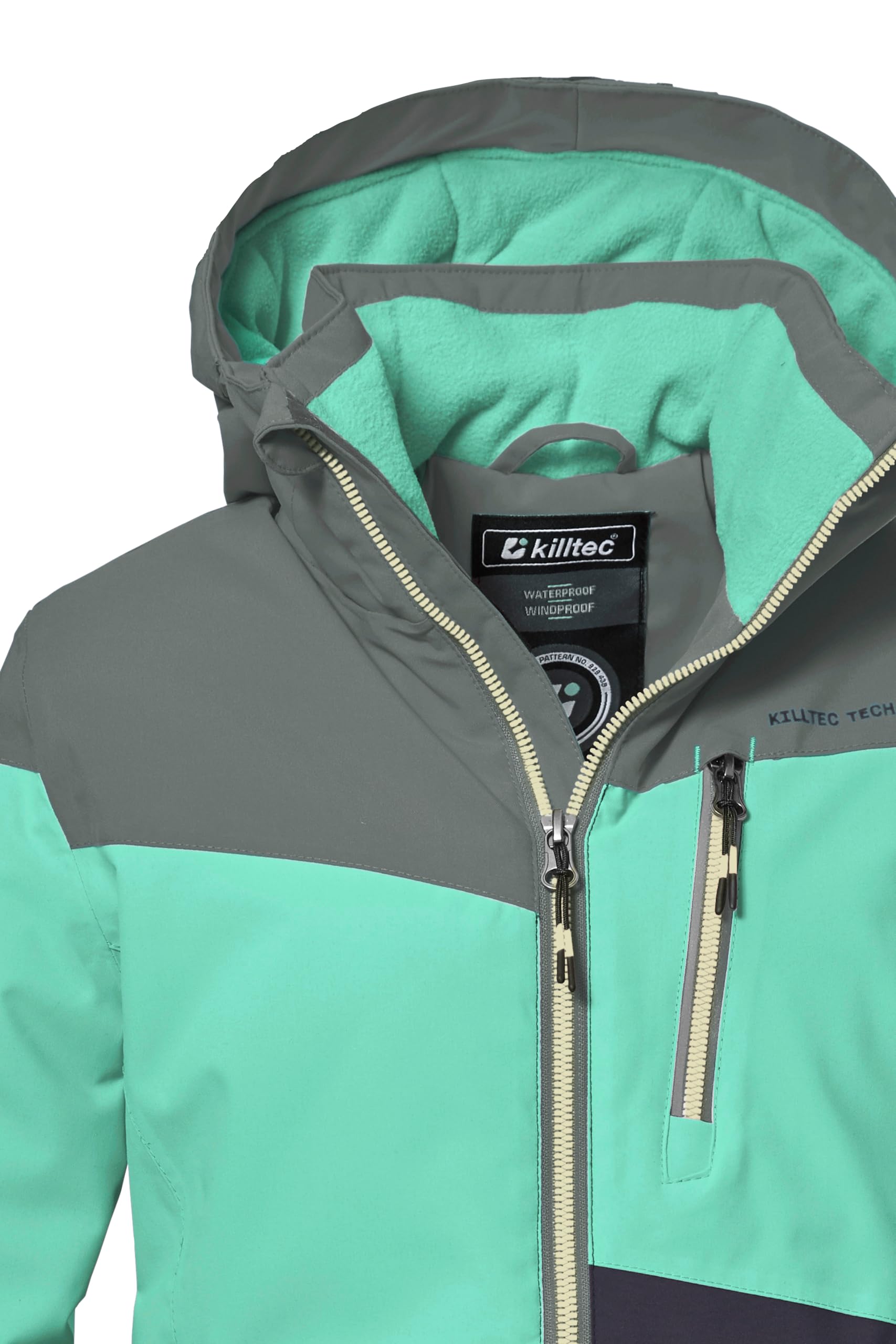 Killtec Mädchen Kow 170 Grls Jckt Funktionsjacke mit Kapuze und Schneefang/Outdoorjacke ist wasserdicht