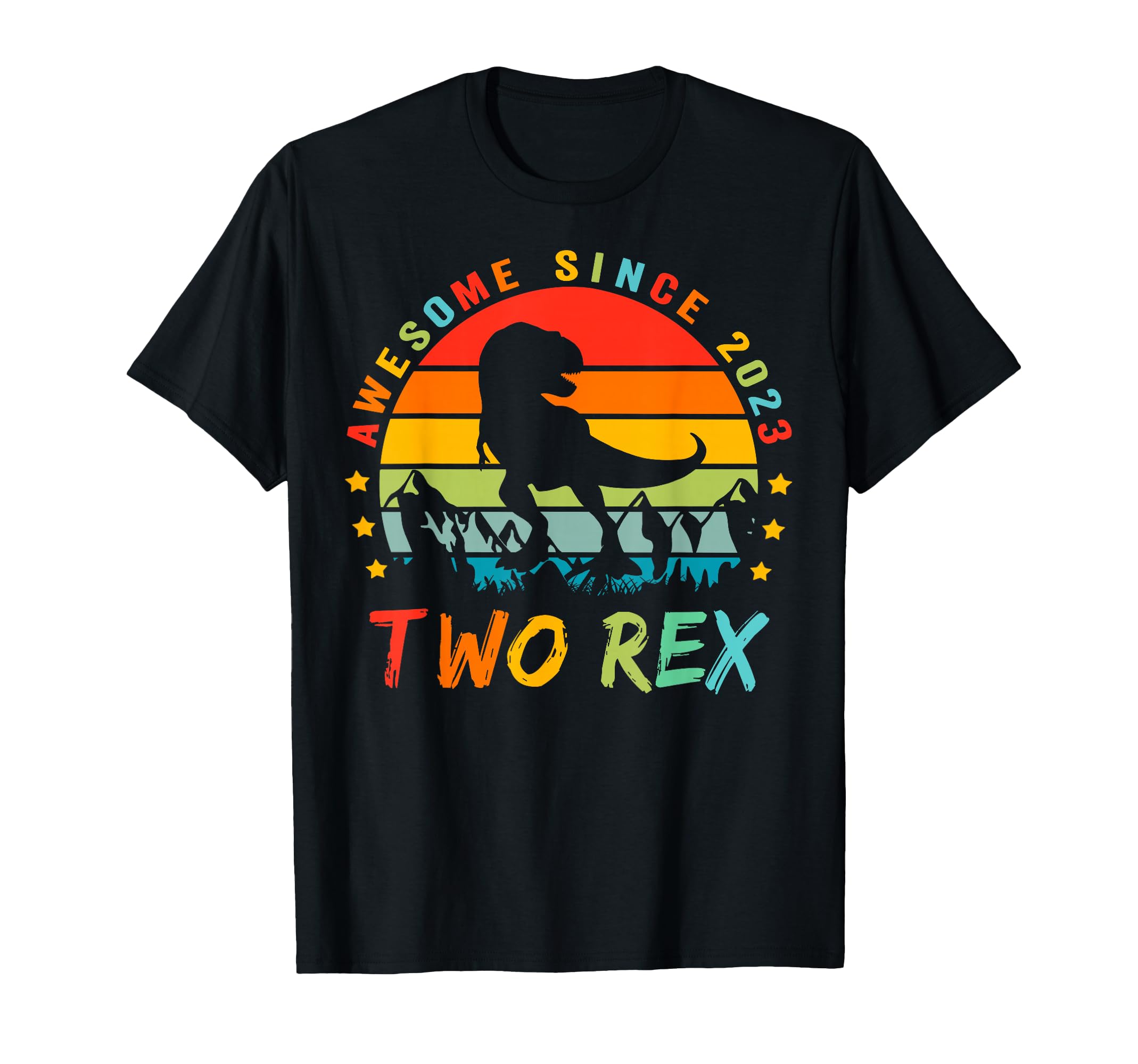 Two Rex 2nd Birthday Gift Second Dinosaur 2 Year Old T-Shirt