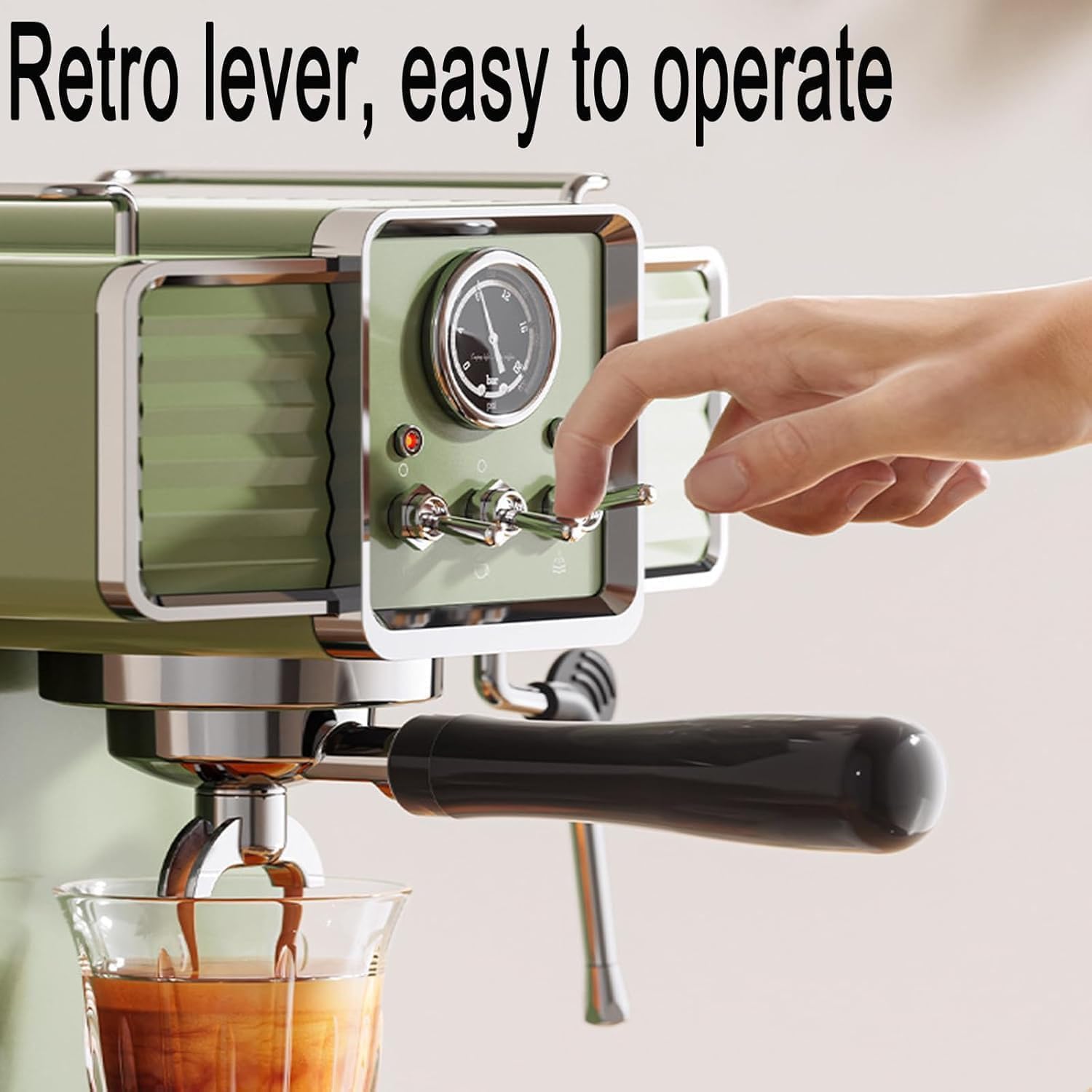 Cafetera espresso con espumador de leche, tanque de agua extraíble de 1,6 L, medidor de presión visual, fabricante profesional de bomba para lattes y capuchinos