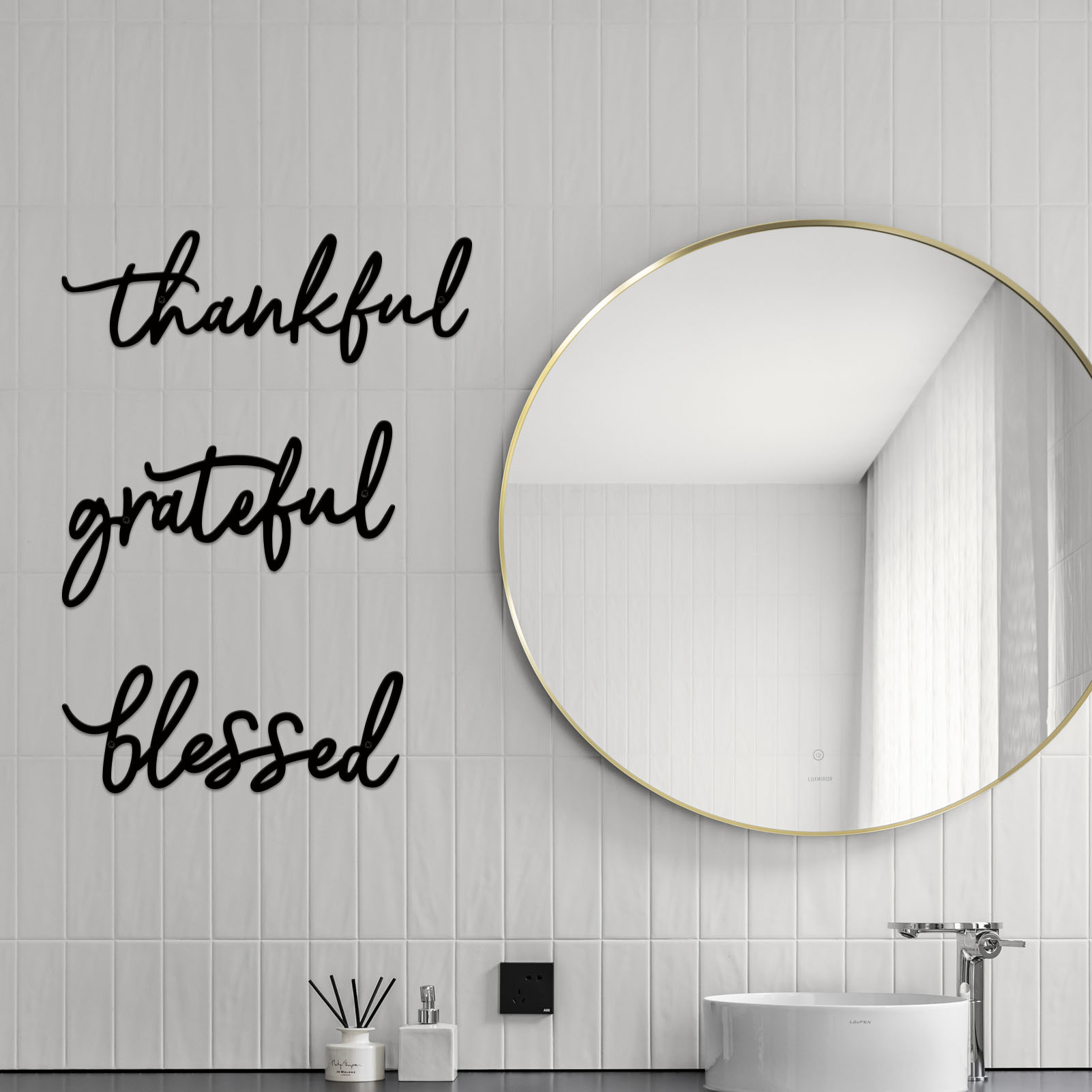 Letras Decorativas de Metal Negro para Pared 3 Piezas miniatura 7