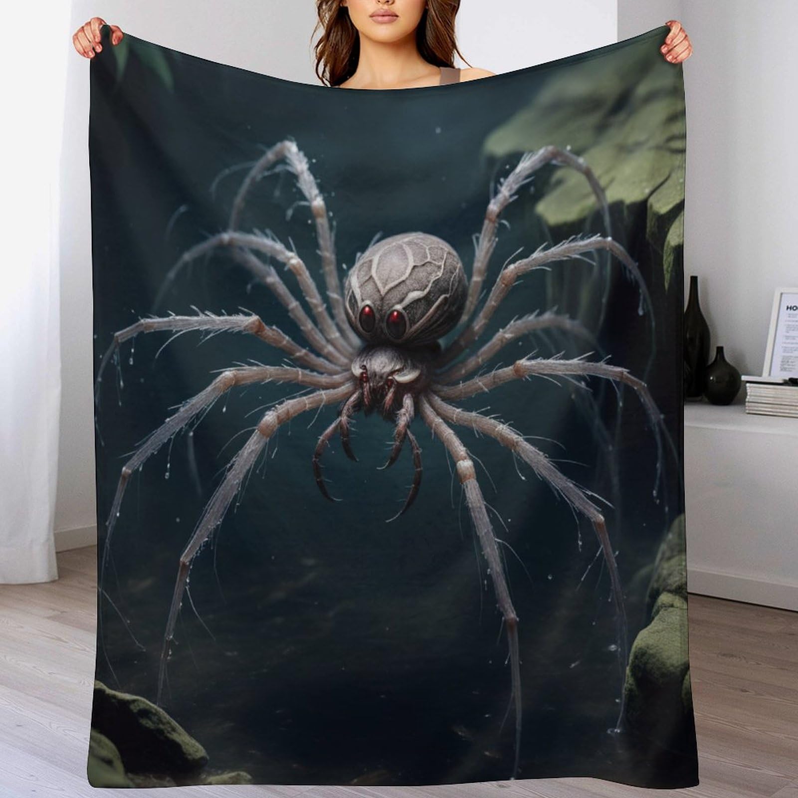 Couverture en flanelle araignée plaid chaud doux lit canapé 130x150cm