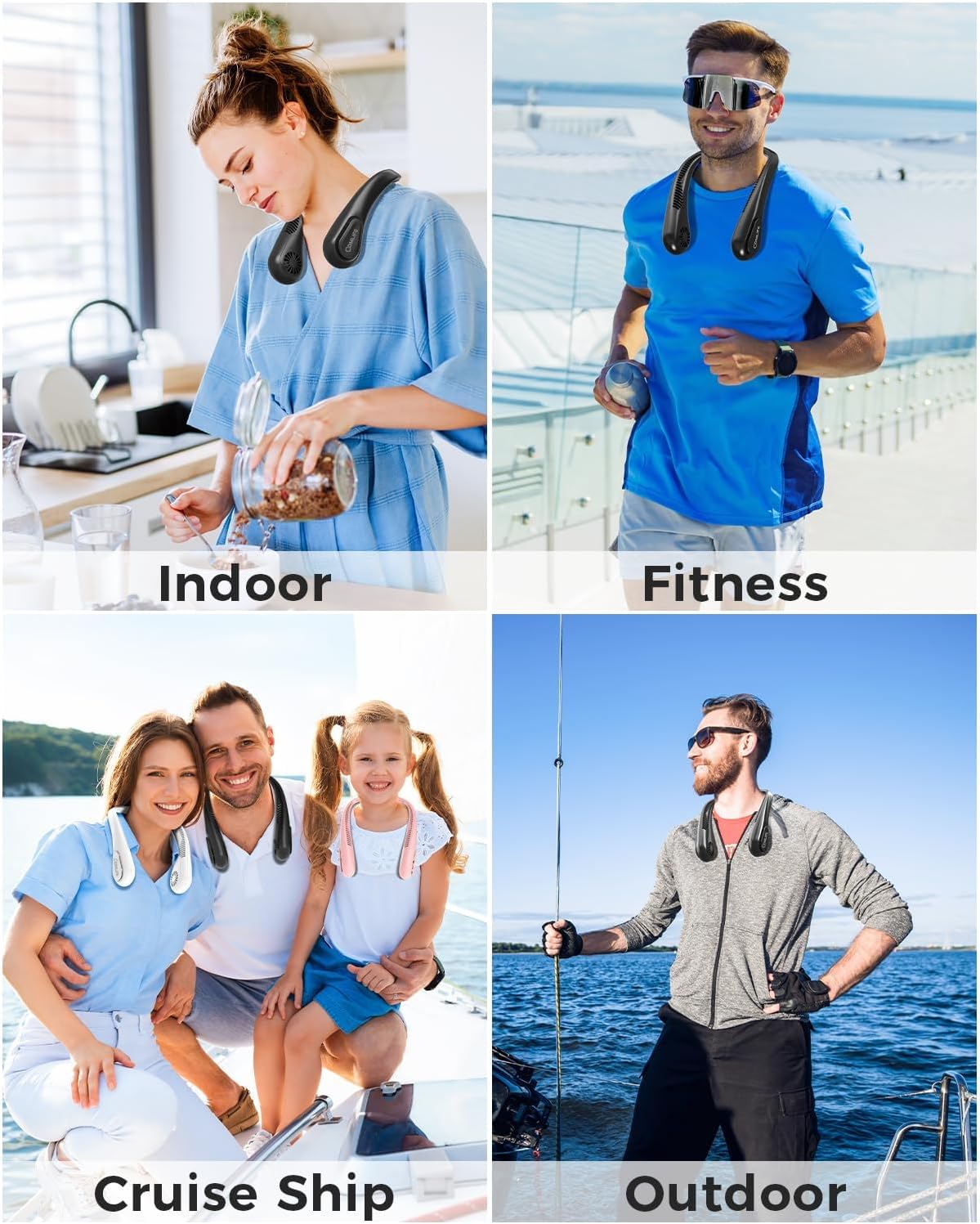 Portable Bladeless Neck Fan, Mothers Day Gifts for Mom Women Hot Flash Relief, Birthday Gifts for Men Dad Father, Wearable Cooling Fan Rechargeable for Camping Travel Beach Golf Cruise Essentials 2026 - Image 7